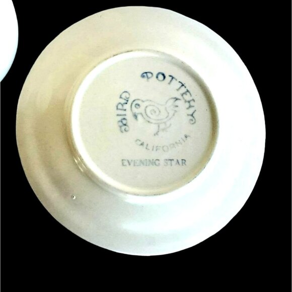 Vintage Saucer Vernon Kilns 1935 Blue White Matte Glaze Harry Bird Pottery Eveni - Picture 3 of 4